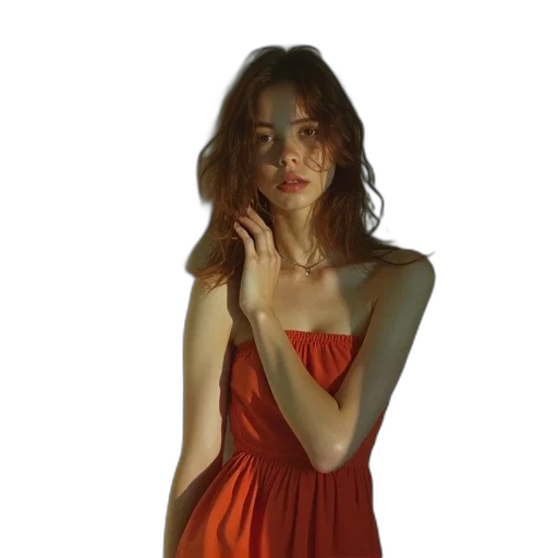 dress, jewelry, face, staff transparent PNG cut-out
