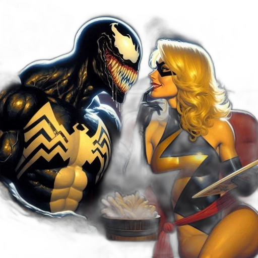 comic book art, concept art, venom, marvel transparent PNG cut-out