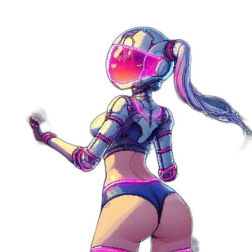 robot, jacket, mask, weapon transparent PNG cut-out