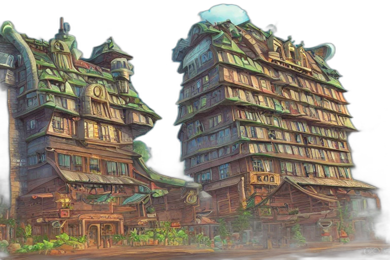 building, concept art, 3d render, photorealistic transparent PNG cut-out