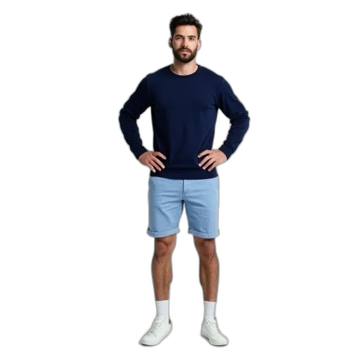 jacket, shoes, blue, monochrome transparent PNG cut-out
