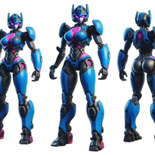 robot, concept art, 3d render, vaporwave transparent PNG cut-out
