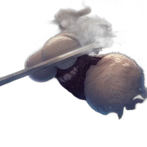 hair, weapon, staff, sword transparent PNG cut-out