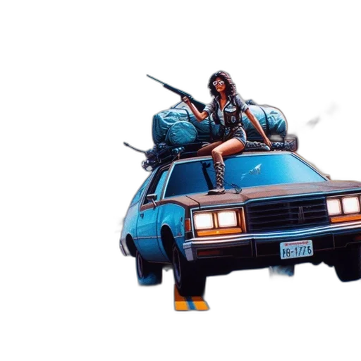 car, weapon, concept art, cyberpunk transparent PNG cut-out