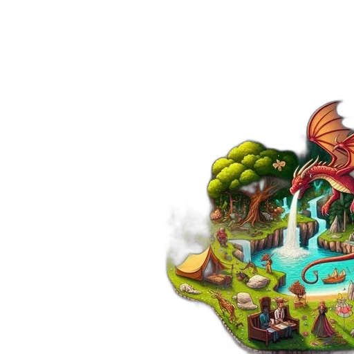 dragon, fantasy art, concept art, pixel art transparent PNG cut-out