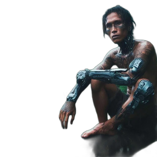 robot, cyberpunk, concept art, comic book art transparent PNG cut-out