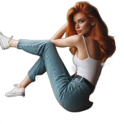 shoes, hair, jacket, jewelry transparent PNG cut-out