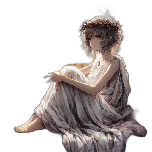 dress, crown, creature, face transparent PNG cut-out