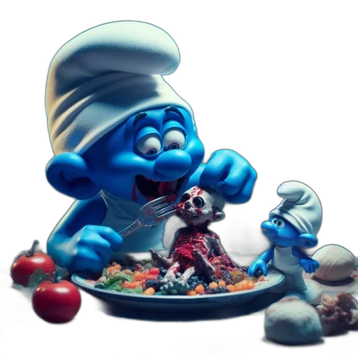 food, concept art, 3d render, underwater transparent PNG cut-out