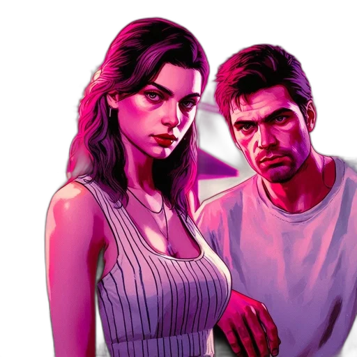 concept art, comic book art, cyberpunk, vaporwave transparent PNG cut-out