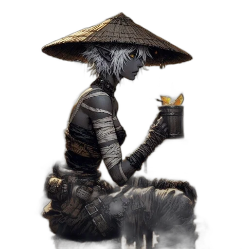 staff, dragon, hat, mask transparent PNG cut-out