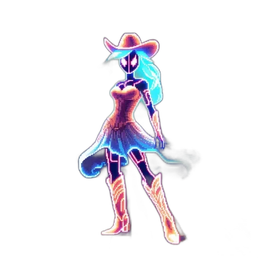 robot, hat, dress, staff transparent PNG cut-out