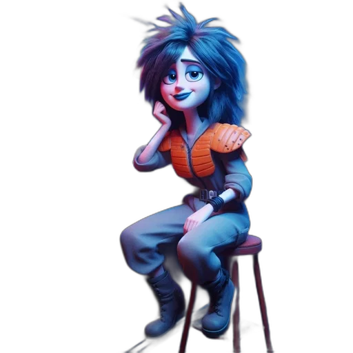 staff, hair, robot, concept art transparent PNG cut-out