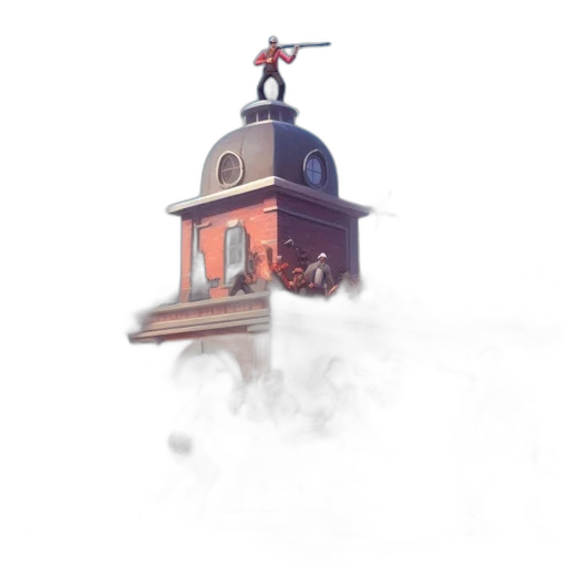 building, robot, staff, hat transparent PNG cut-out