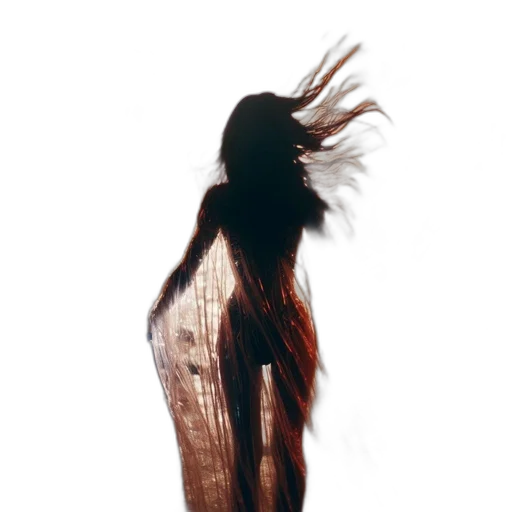 hair, dress, creature, staff transparent PNG cut-out