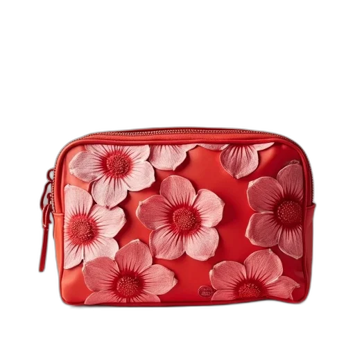 red, flower, print, cosmetic transparent PNG cut-out