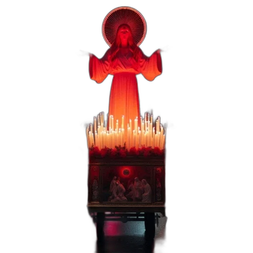 staff, 3d render, fire, nighttime transparent PNG cut-out