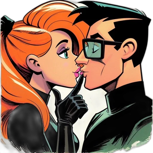 comic book art, cartoon, concept art, two transparent PNG cut-out