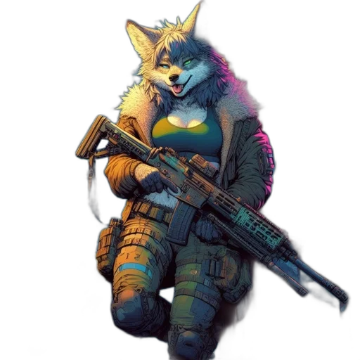weapon, animal, staff, jacket transparent PNG cut-out