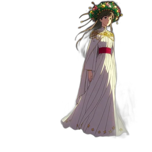 dress, crown, concept art, fantasy art transparent PNG cut-out