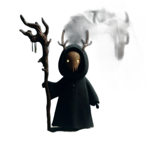 staff, mask, creature, weapon transparent PNG cut-out