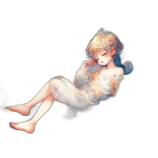 dress, creature, crown, hair transparent PNG cut-out