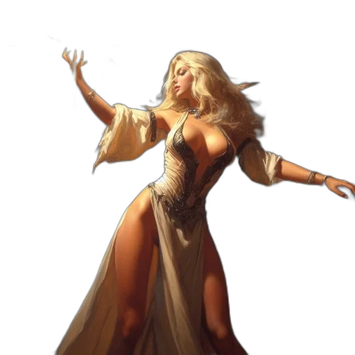 dress, concept art, fantasy art, comic book art transparent PNG cut-out