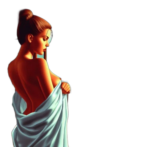 dress, jewelry, oil painting, photorealistic transparent PNG cut-out