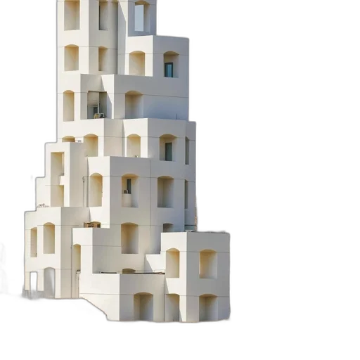 building, 3d render, concept art, modern transparent PNG cut-out