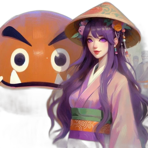 hat, mask, staff, face transparent PNG cut-out