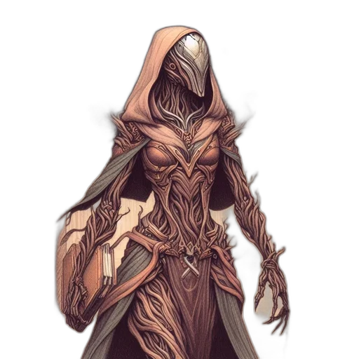 creature, mask, staff, jacket transparent PNG cut-out