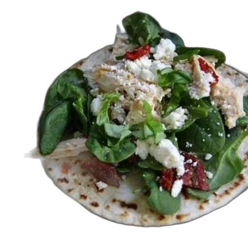 food, tortilla, topped, spinach transparent PNG cut-out