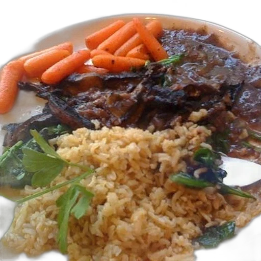 food, plate, rice, carrots transparent PNG cut-out