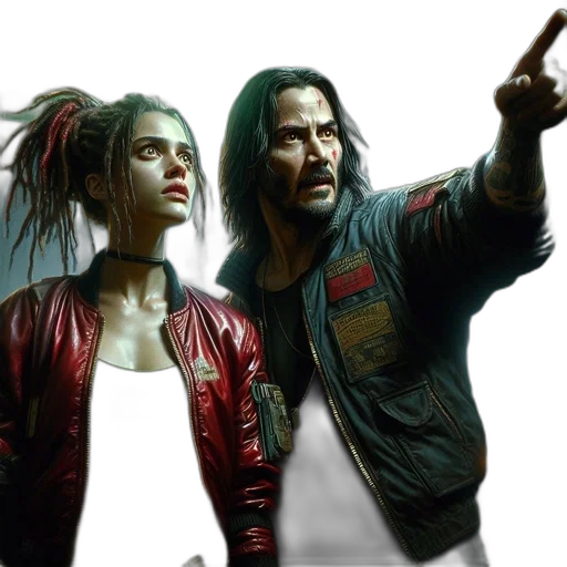 jacket, concept art, cyberpunk, comic book art transparent PNG cut-out