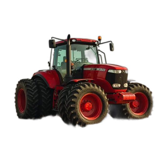 tractor, red, yellow, stripes transparent PNG cut-out