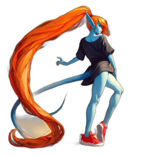 hair, staff, creature, concept art transparent PNG cut-out
