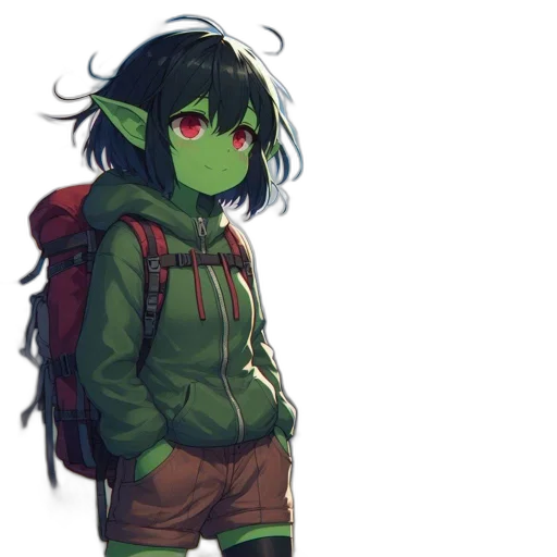 jacket, staff, creature, mask transparent PNG cut-out