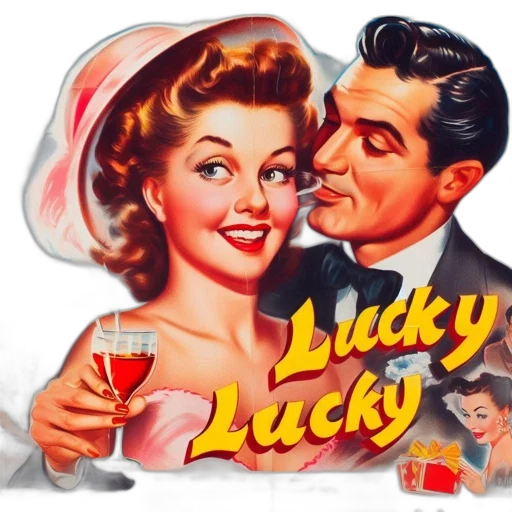 vintage, poster, lucky, man transparent PNG cut-out