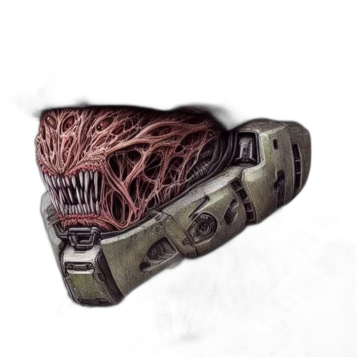 mask, creature, robot, weapon transparent PNG cut-out