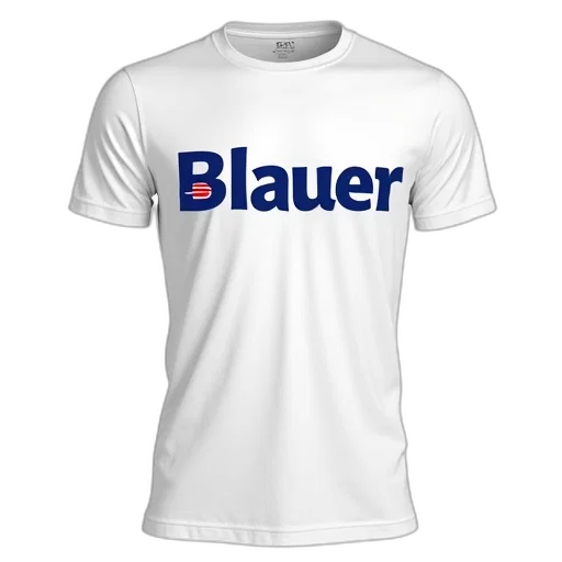 white, t-shirt, word, blauer transparent PNG cut-out