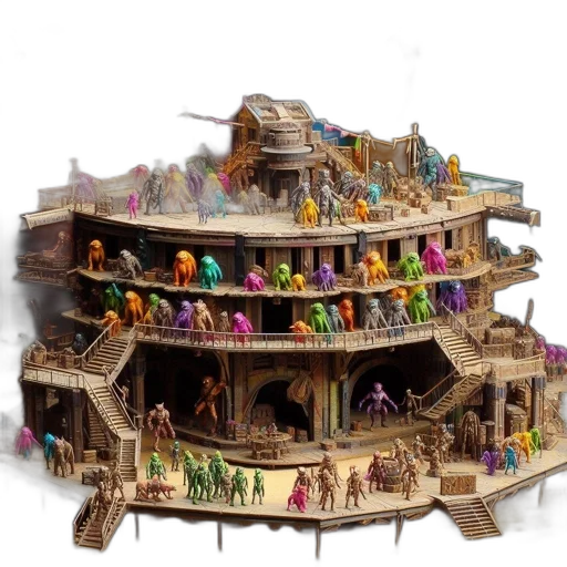 building, 3d render, concept art, fantasy art transparent PNG cut-out