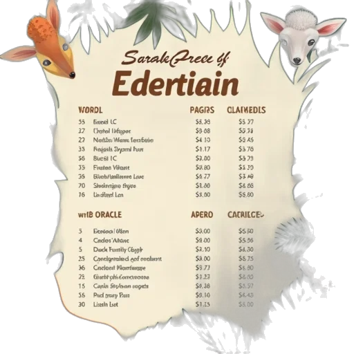 earth tones, pricing, sheet, zoo transparent PNG cut-out