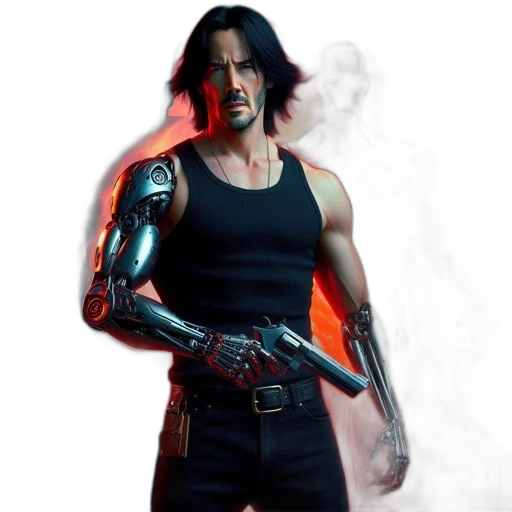 weapon, robot, concept art, cyberpunk transparent PNG cut-out