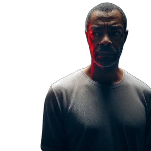 face, man, stands, dim transparent PNG cut-out