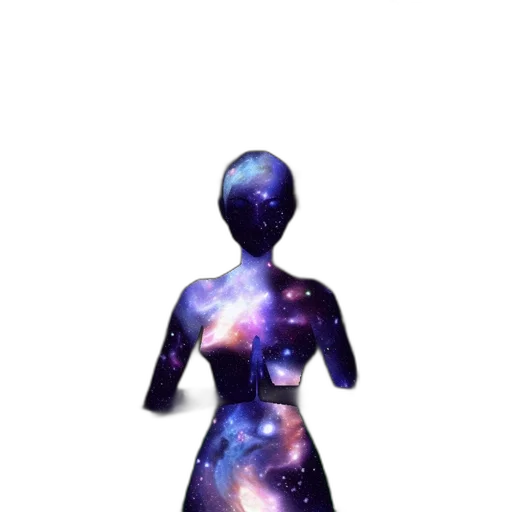 dress, robot, staff, creature transparent PNG cut-out