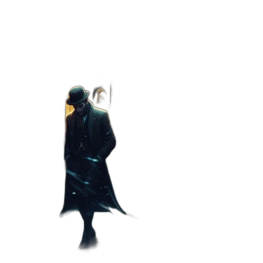 jacket, umbrella, staff, mask transparent PNG cut-out