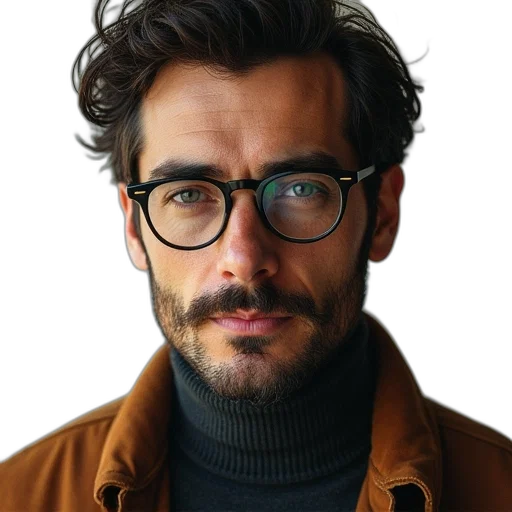 face, jacket, staff, hair transparent PNG cut-out