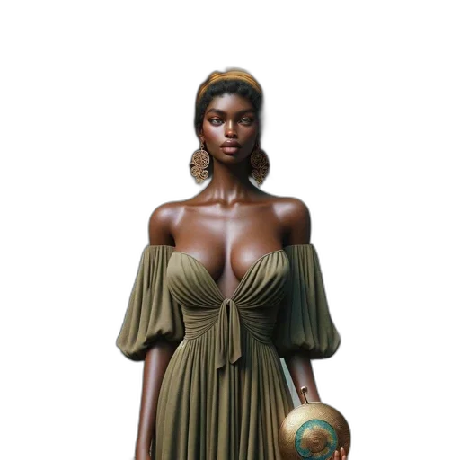 dress, jewelry, fantasy art, concept art transparent PNG cut-out