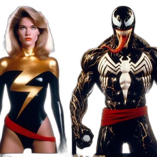 comic book art, concept art, 3d render, side-by-side transparent PNG cut-out