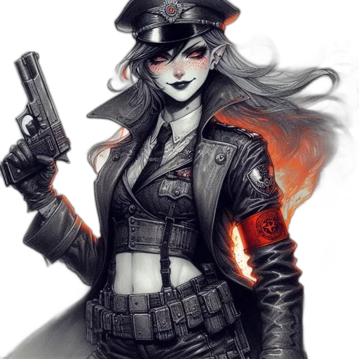weapon, jacket, cyberpunk, comic book art transparent PNG cut-out